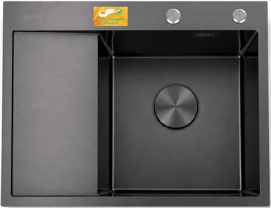 Мийка кухонна Ventolux HMKS RW 6550 PVD BK 3/0,8